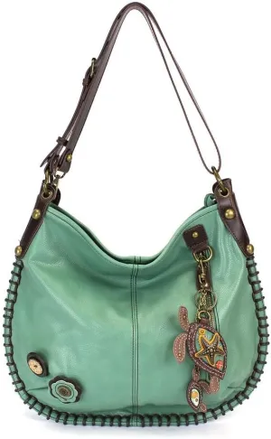 Chala Purse Handbag Hobo Cross Body Convertible Teal Sea Turtle Bag