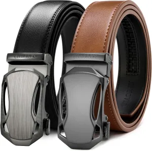 CHAOREN Leather Ratchet Belt Men 2 Pack - Customizable Fit, Effortless Style (35mm)