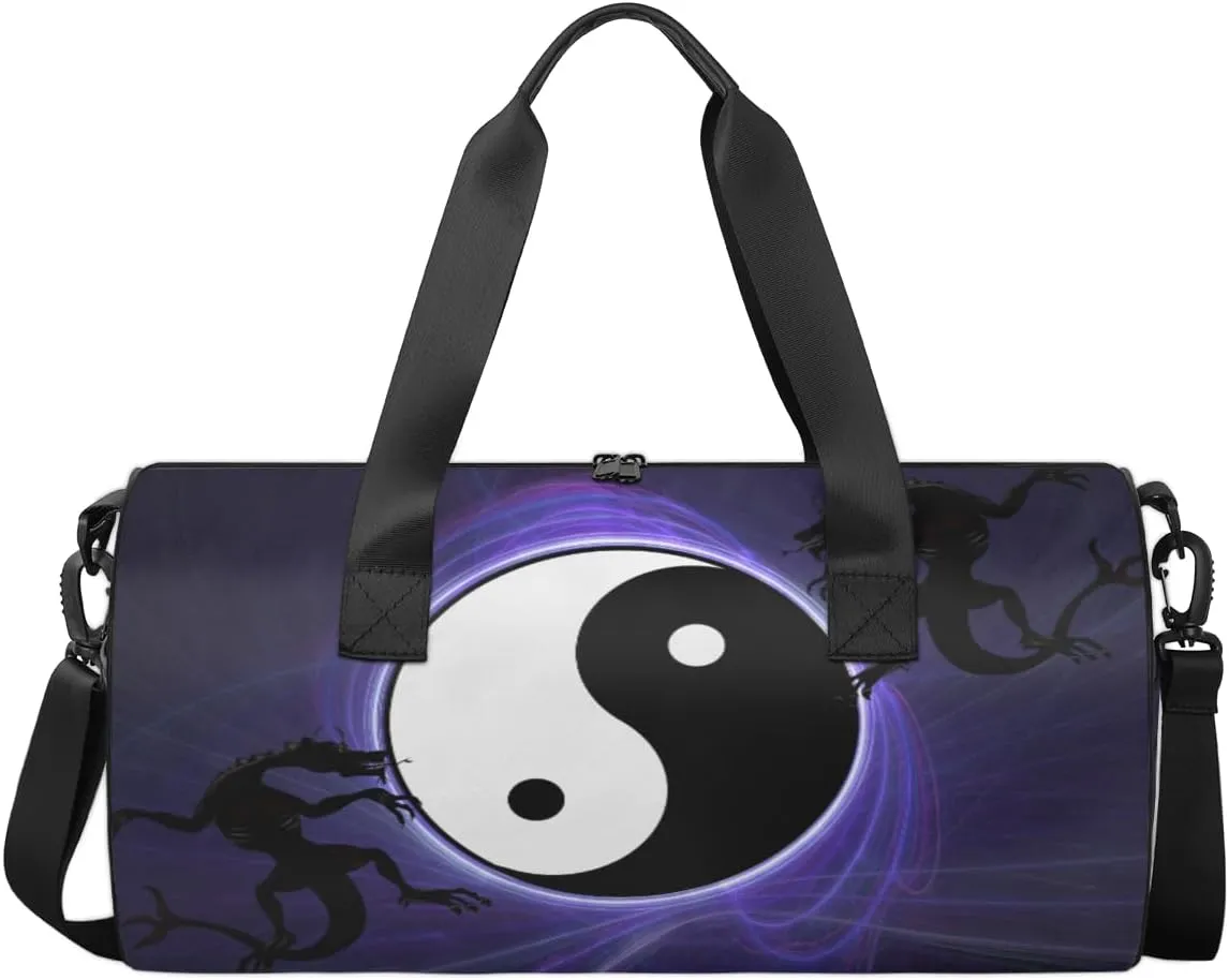 China China Dragon Tai Chi Sports Duffel Bag, Gym Tote Bag Waterproof Weekender Travel Bag for Overnight Travel Luggage Workout Women Men