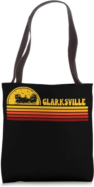 Clarksville Vintage Sunset Logo Retro City Tote Bag