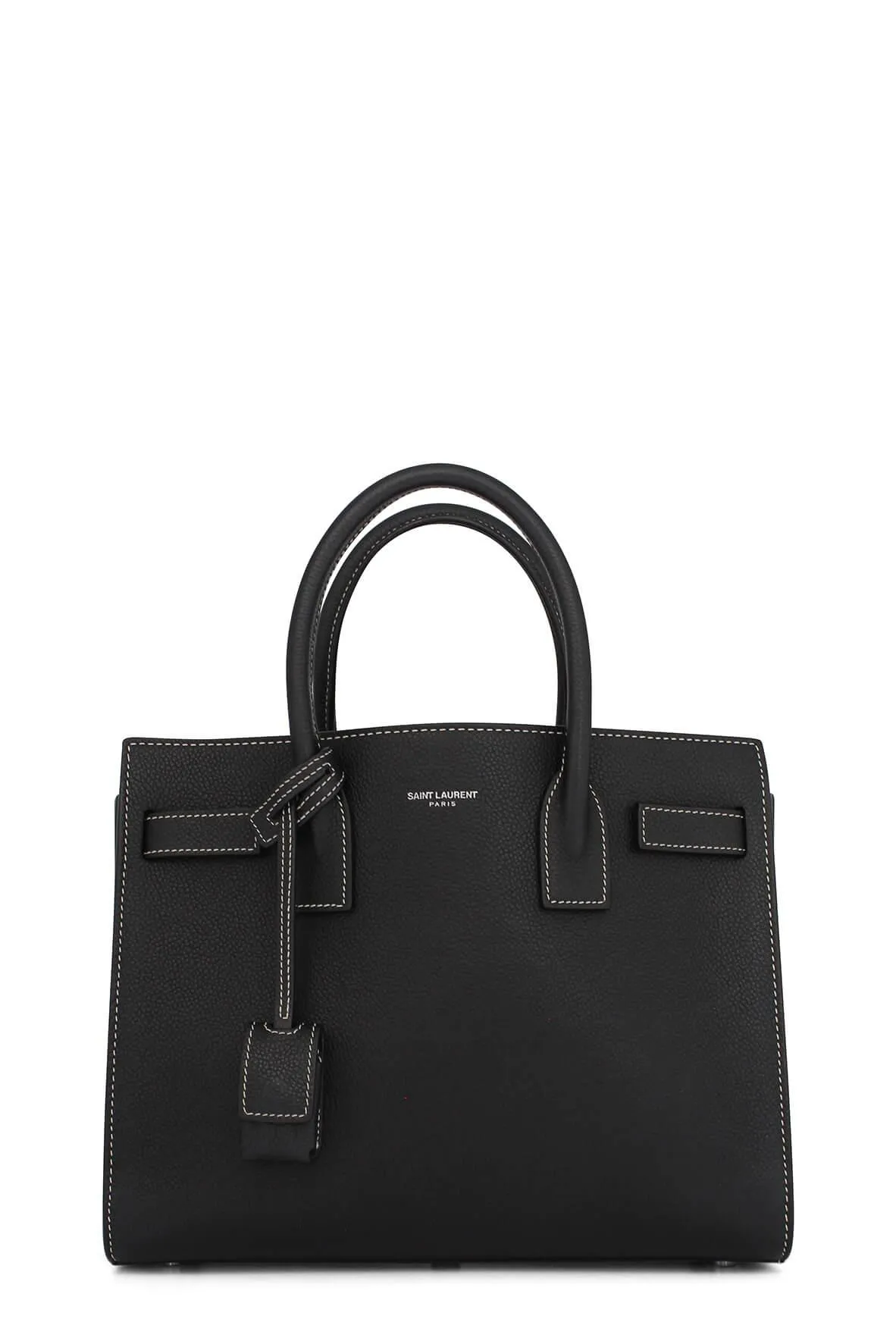 Classic Baby Sac De Jour Black with White Stitching