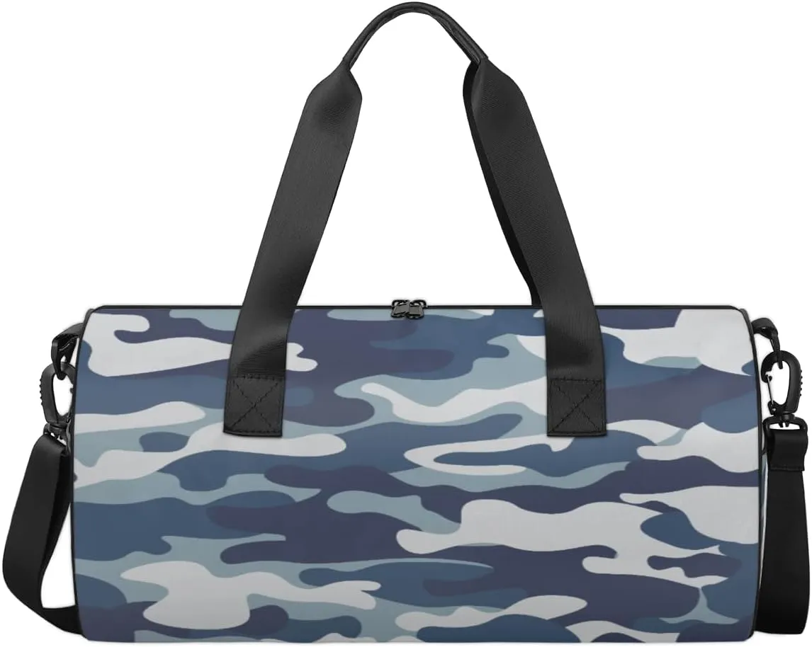 Classic Camouflage Sports Duffel Bag, Gym Tote Bag Waterproof Weekender Travel Bag for Overnight Travel Luggage Workout Women Men