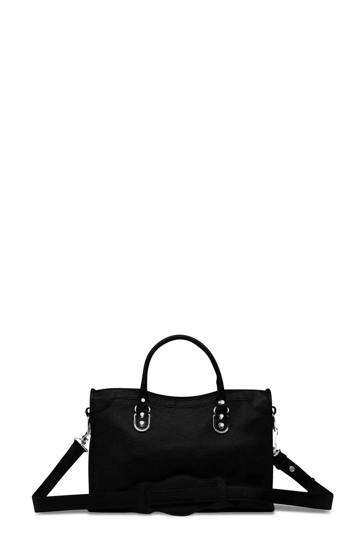 Classic City S Metallic Edge Black with Silver Hardware