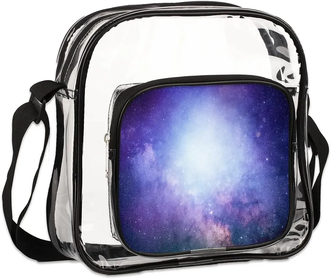 Clear Crossbody Bag Stadium Approved for Women and Men Transparent Messenger Shoulder Bag Clear Purse Bag