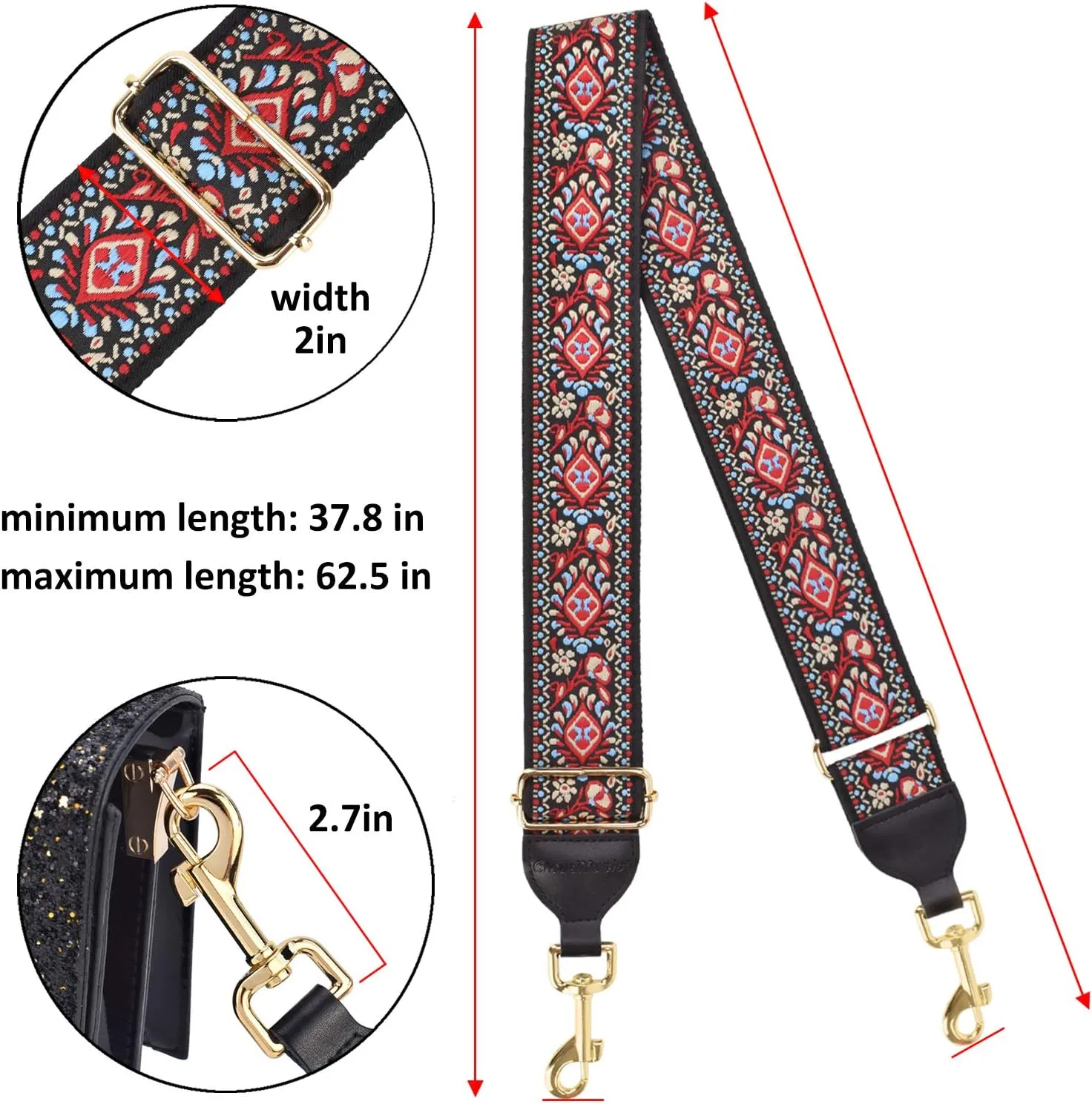 CLOUDMUSIC Handbag Strap Replacement Shoulder Crossbody Strap Purse Strap For Women Girls