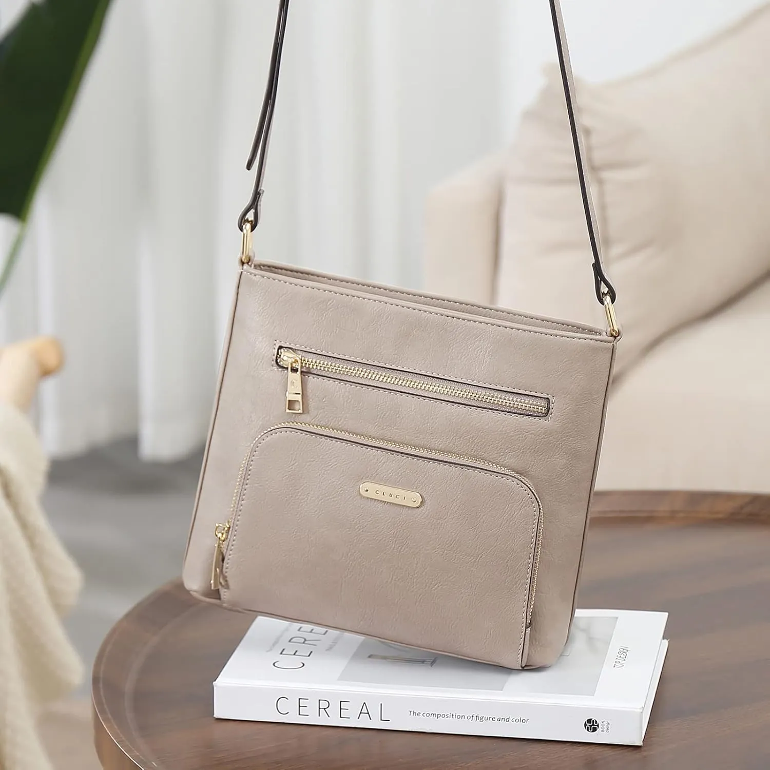 CLUCI Crossbody Purse for Women Multi Pockets Bag Vegan Leather Small Shoulder Handbags Summer Travel Designer Vintage Ladies