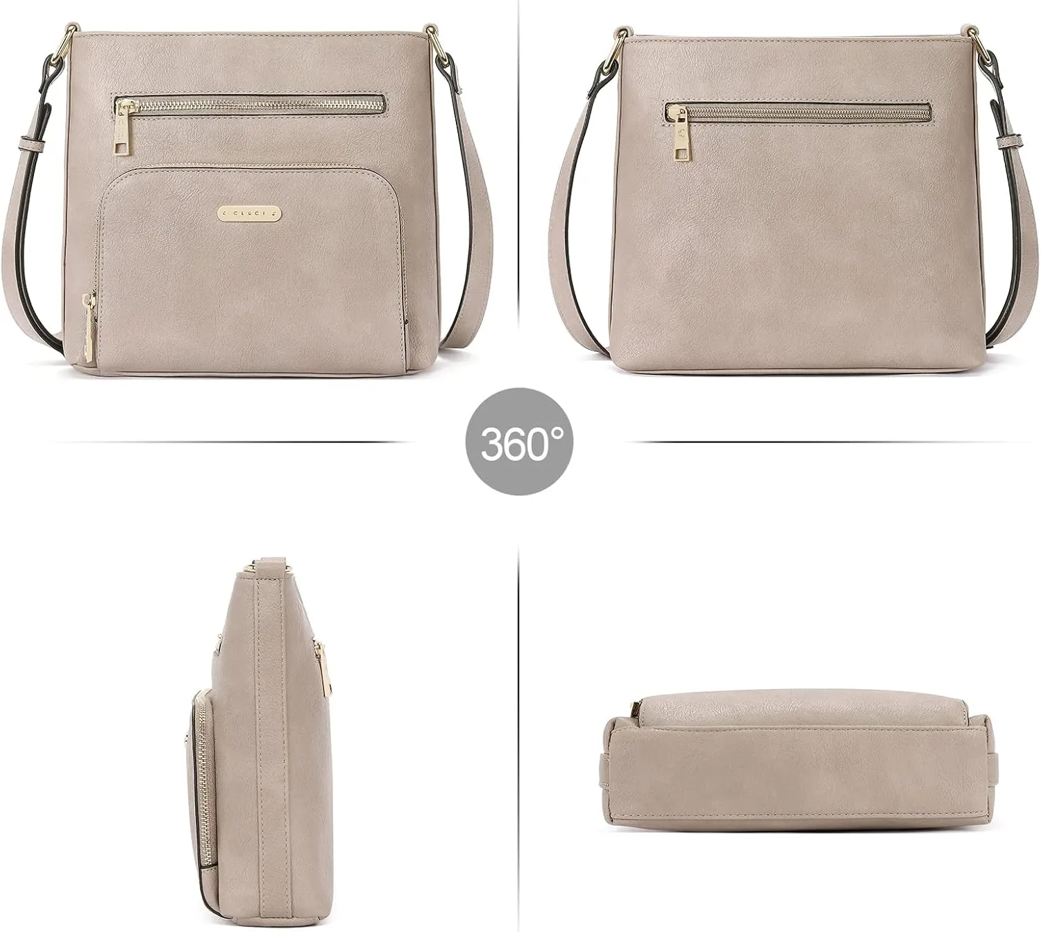 CLUCI Crossbody Purse for Women Multi Pockets Bag Vegan Leather Small Shoulder Handbags Summer Travel Designer Vintage Ladies