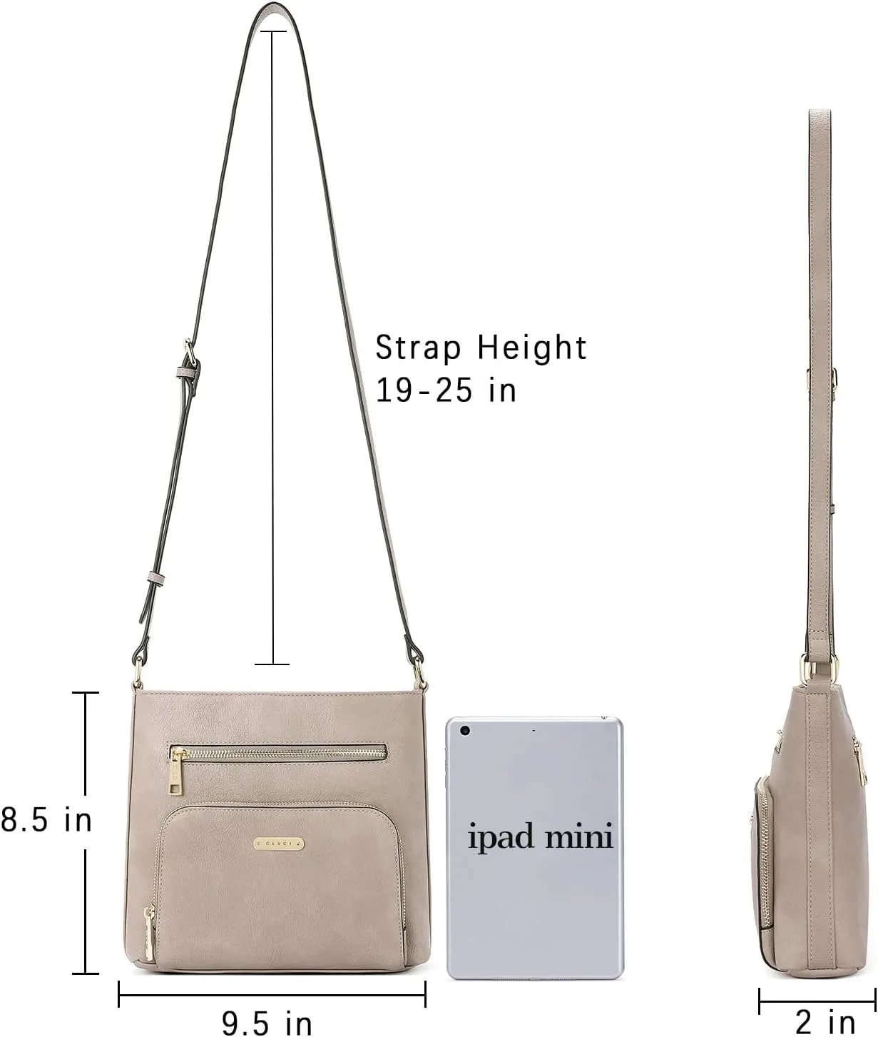 CLUCI Crossbody Purse for Women Multi Pockets Bag Vegan Leather Small Shoulder Handbags Summer Travel Designer Vintage Ladies