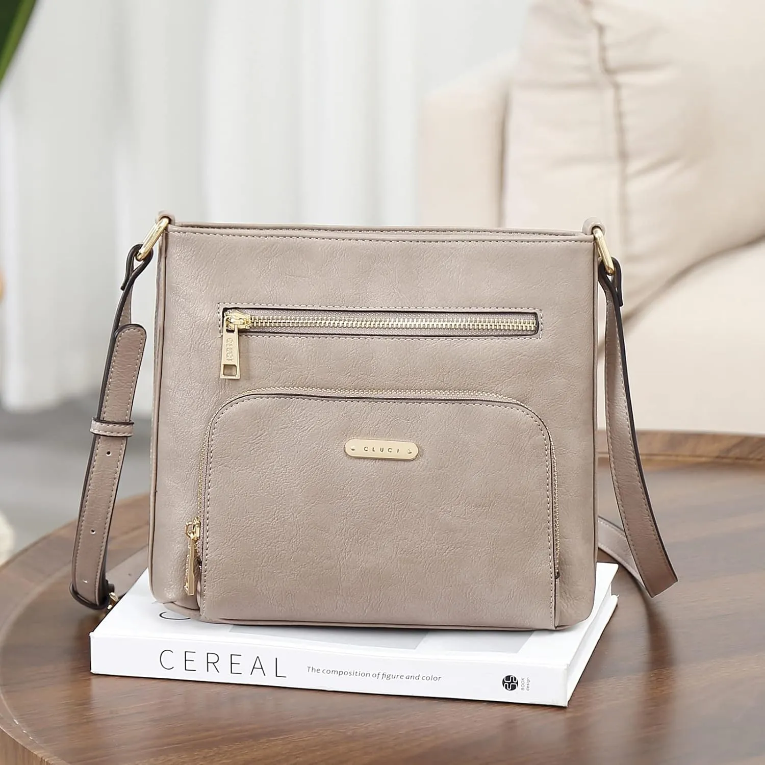 CLUCI Crossbody Purse for Women Multi Pockets Bag Vegan Leather Small Shoulder Handbags Summer Travel Designer Vintage Ladies