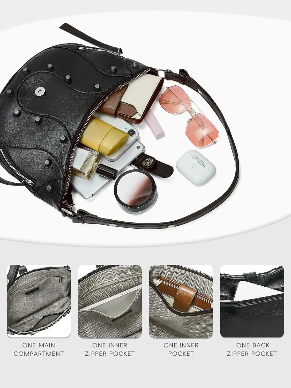 CLUCI Shoulder Bag,Purses for Women Dumpling Small Hobo Bags Vegan Leather Ladies Clutch with Adjustable Strap