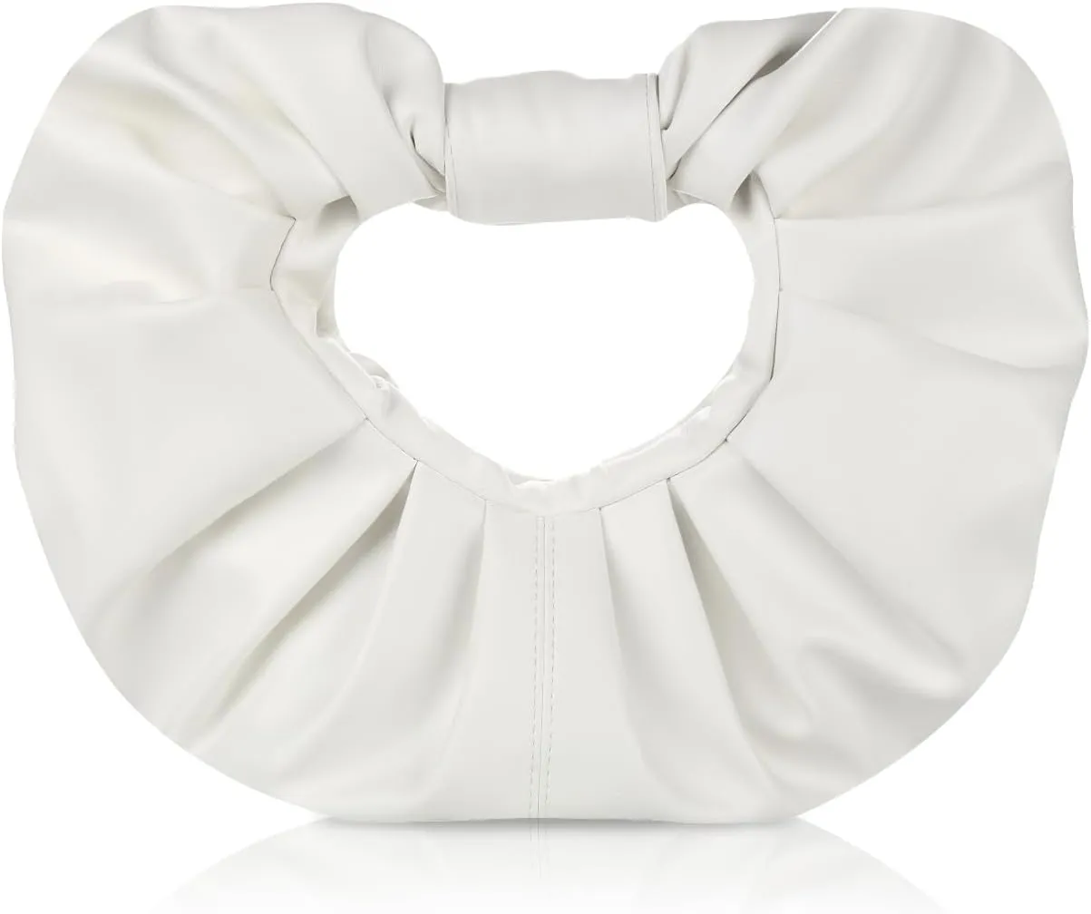 Clutch Purse for Women - Evening Clutch PU Leather Pleated Bag Designer Handbag for Party Prom Wedding