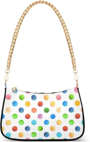 Clutch Shoulder Bags Tote Evening Purse Handbags for Women Hobo Bags Polka Dots Rainbow with Zipper Closure
