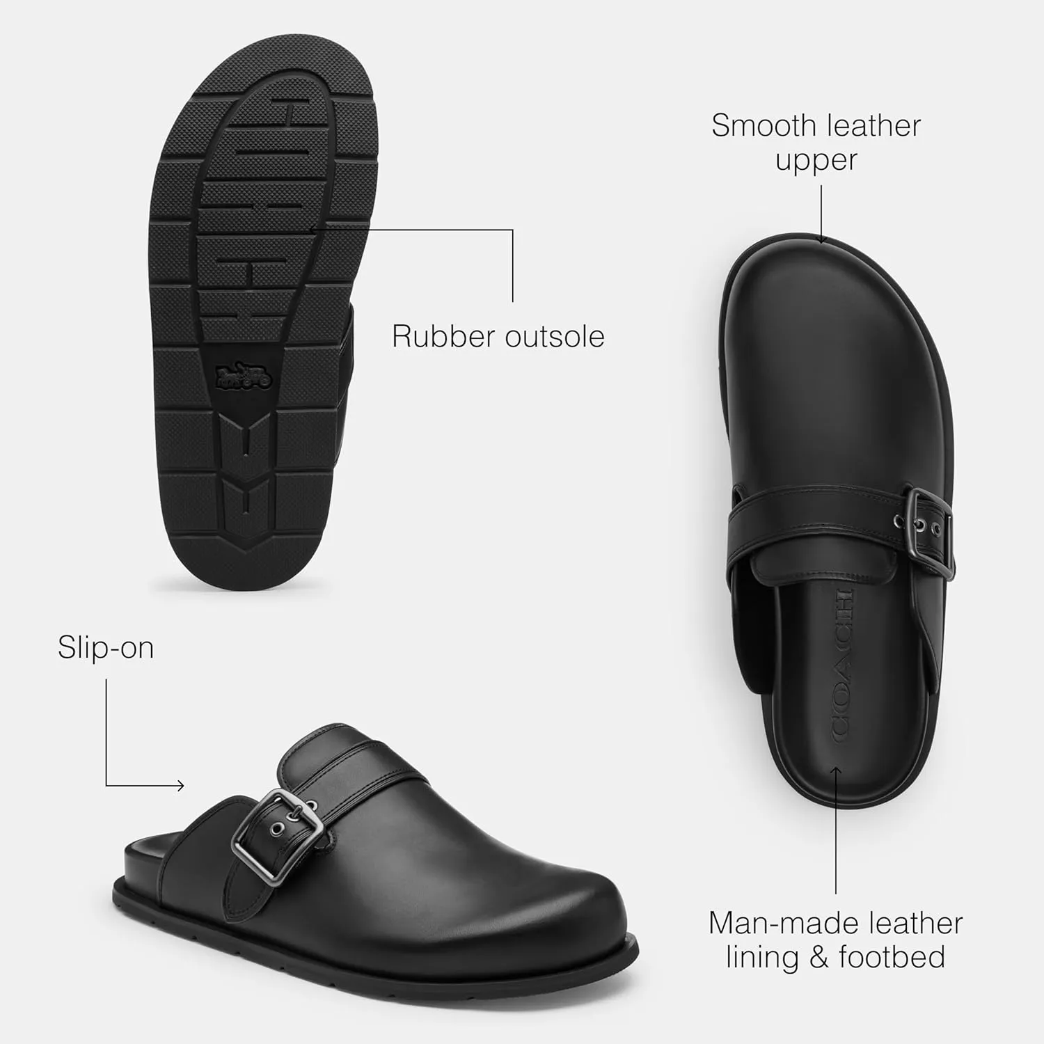 Coach Men's Buckle Clog