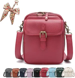 Collaboraten1 Crossbody Leather Bag, Vegan Leather Crossbody Bag, Vintage Cross Body Shoulder Purse with Card Slots