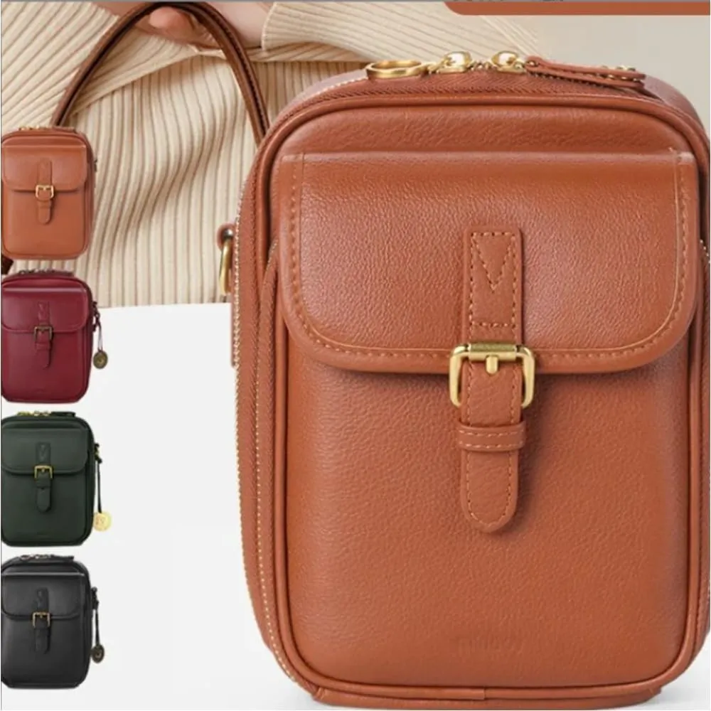 Comebybuy Purse Vintage Mini Messenger Bag, Comebybuy Crossbody Bag, Vintage Double Layer Large Capacity Messenger Bag
