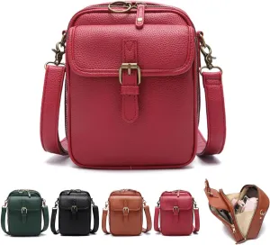 Comebybuy Purse Vintage Mini Messenger Bag, Double Layer Large Capacity Mini Messenger for Women