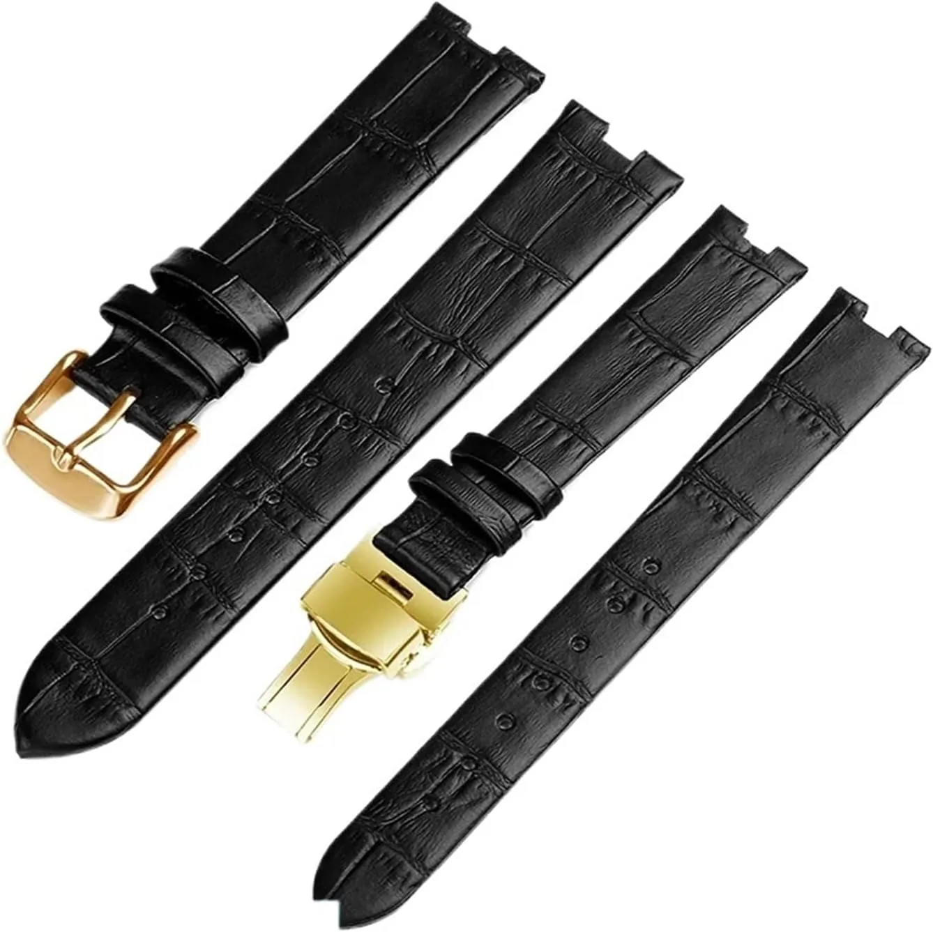 Compatible with Rado Crystal Coupole Genuine Leather Watch Band R2285415(Black White,14x5mm)