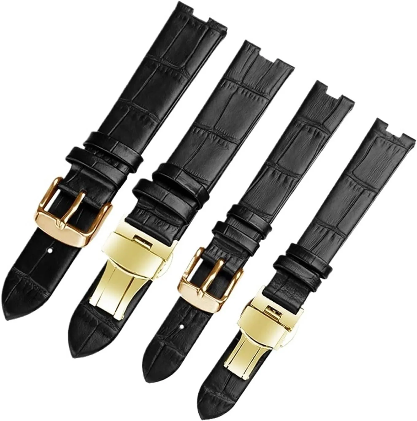 Compatible with Rado Crystal Coupole Genuine Leather Watch Band R2285415(Black White,14x5mm)