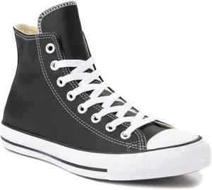 Converse Men's CTAS Leather Hi Top, Black, Size 11