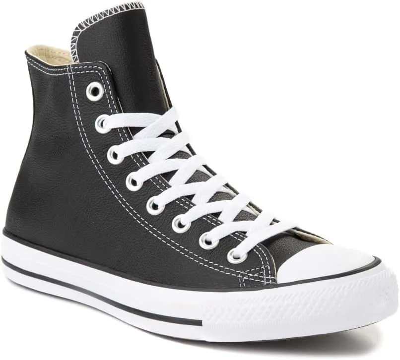 Converse Men's CTAS Leather Hi Top, Black, Size 11