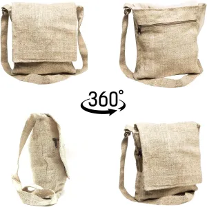 Core Hemp Crossbody Messenger Bag - Handmade In Nepal - Over-the-Shoulder Sling Bag - Unisex