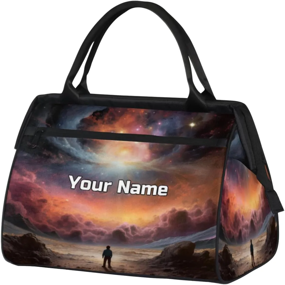 Cosmic Colorful Cloud Travel Duffel Bag, Personalized Sports Gym Bag Custom for Women and Men Waterproof Overnight Weekender Carry On Tote Bags for Airplanes, Traveling, Gym, Football, Hospital Bag