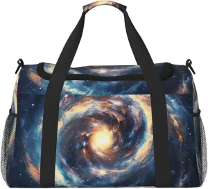 Cosmic Duffle Bag for Travel Abstract Swirl Sports Gym Tote Carry On Bag Large Shoulder Weekend Overnight for Workout