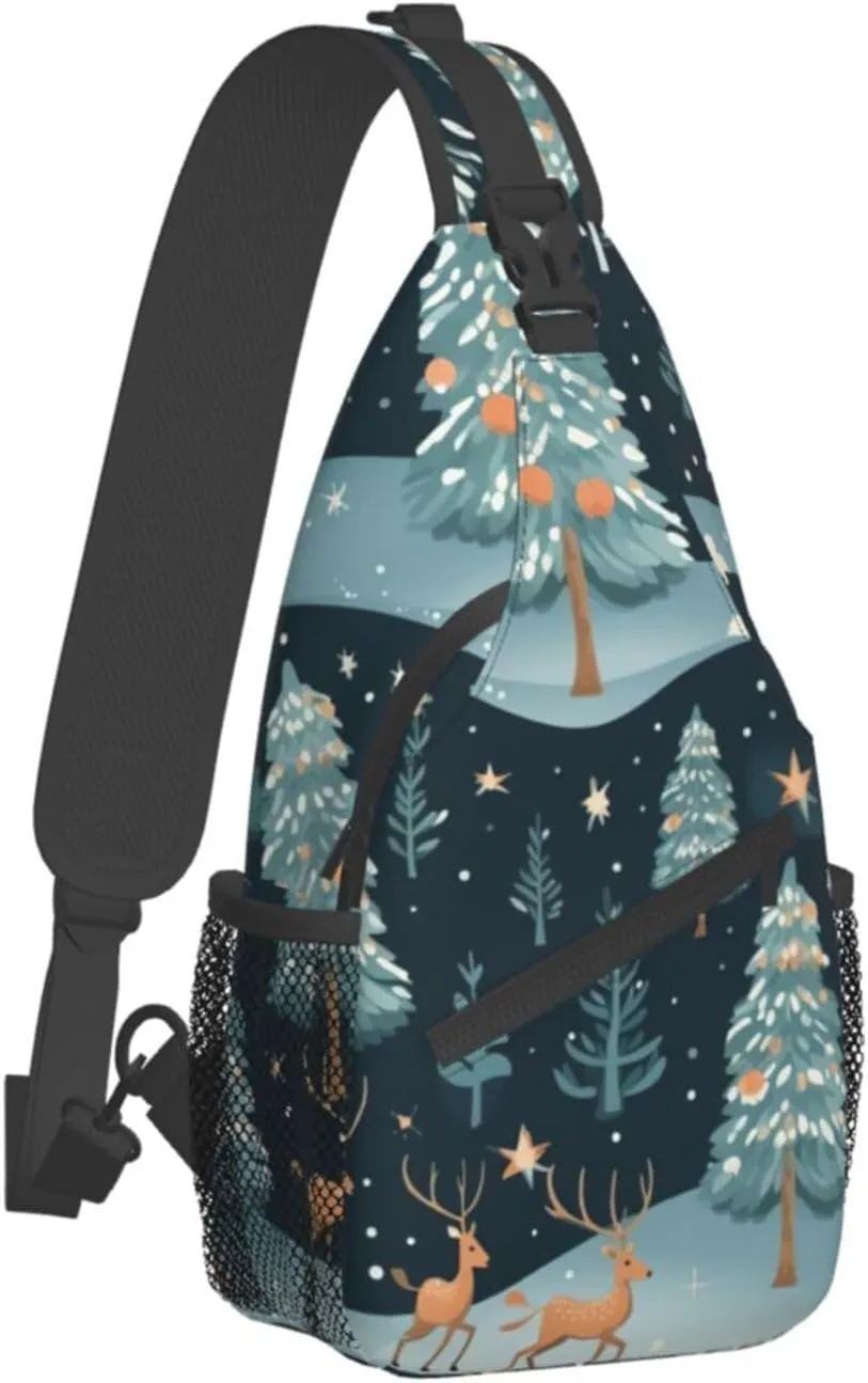 Couple Parrots Olive Crossbody Bag Chest Shoulder Bag Small Casual Backpack Suitable For Women Men Hiking