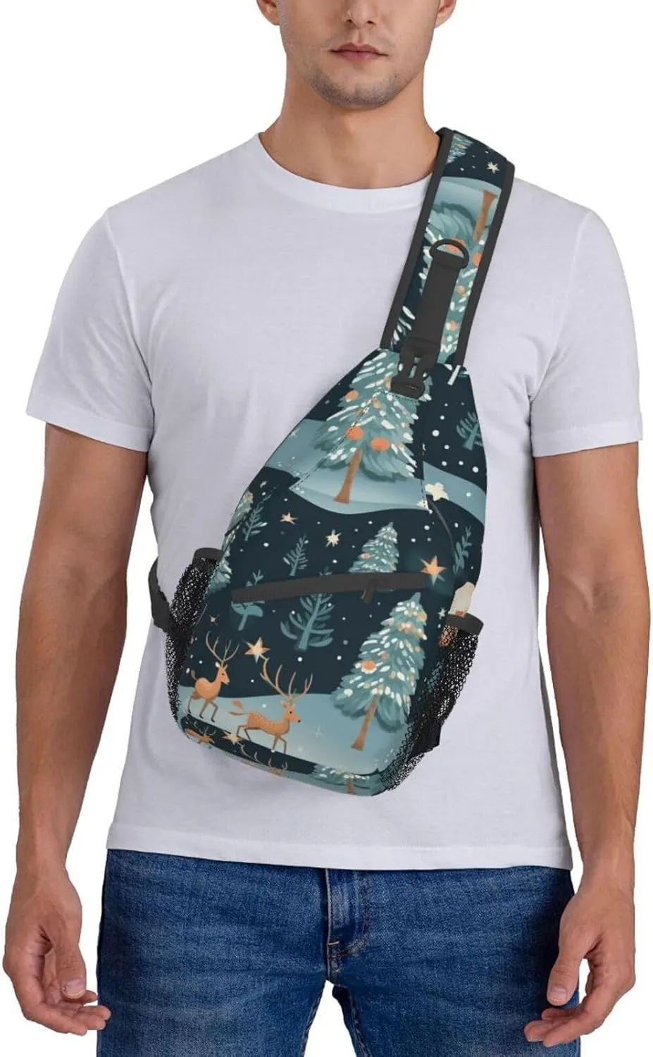 Couple Parrots Olive Crossbody Bag Chest Shoulder Bag Small Casual Backpack Suitable For Women Men Hiking
