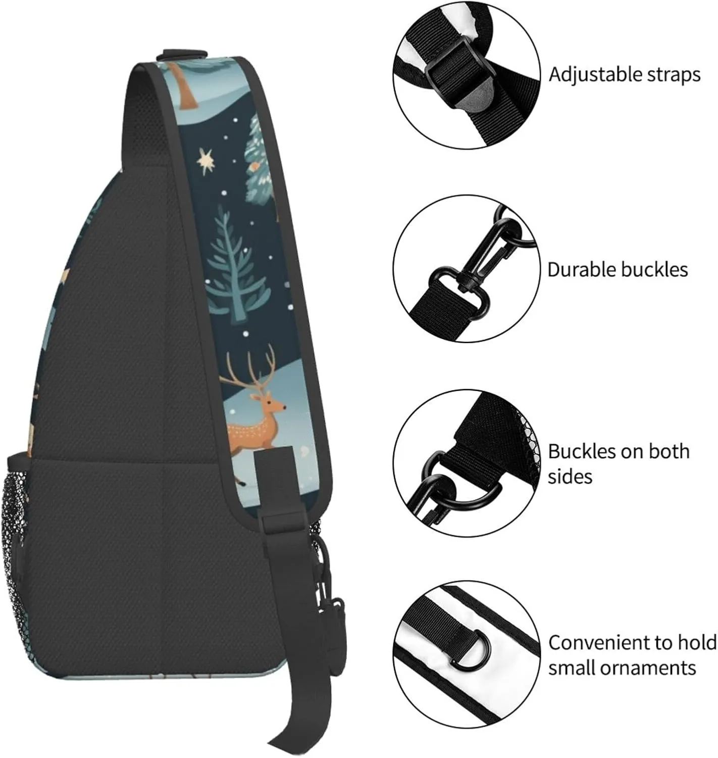 Couple Parrots Olive Crossbody Bag Chest Shoulder Bag Small Casual Backpack Suitable For Women Men Hiking