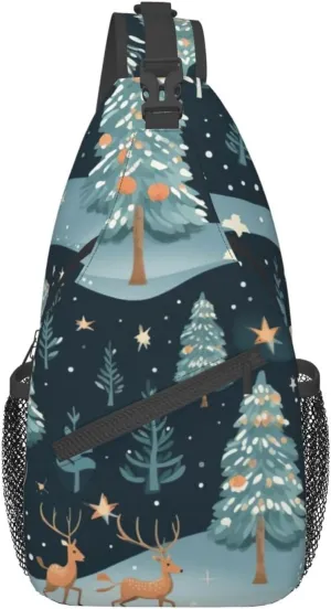 Couple Parrots Olive Crossbody Bag Chest Shoulder Bag Small Casual Backpack Suitable For Women Men Hiking