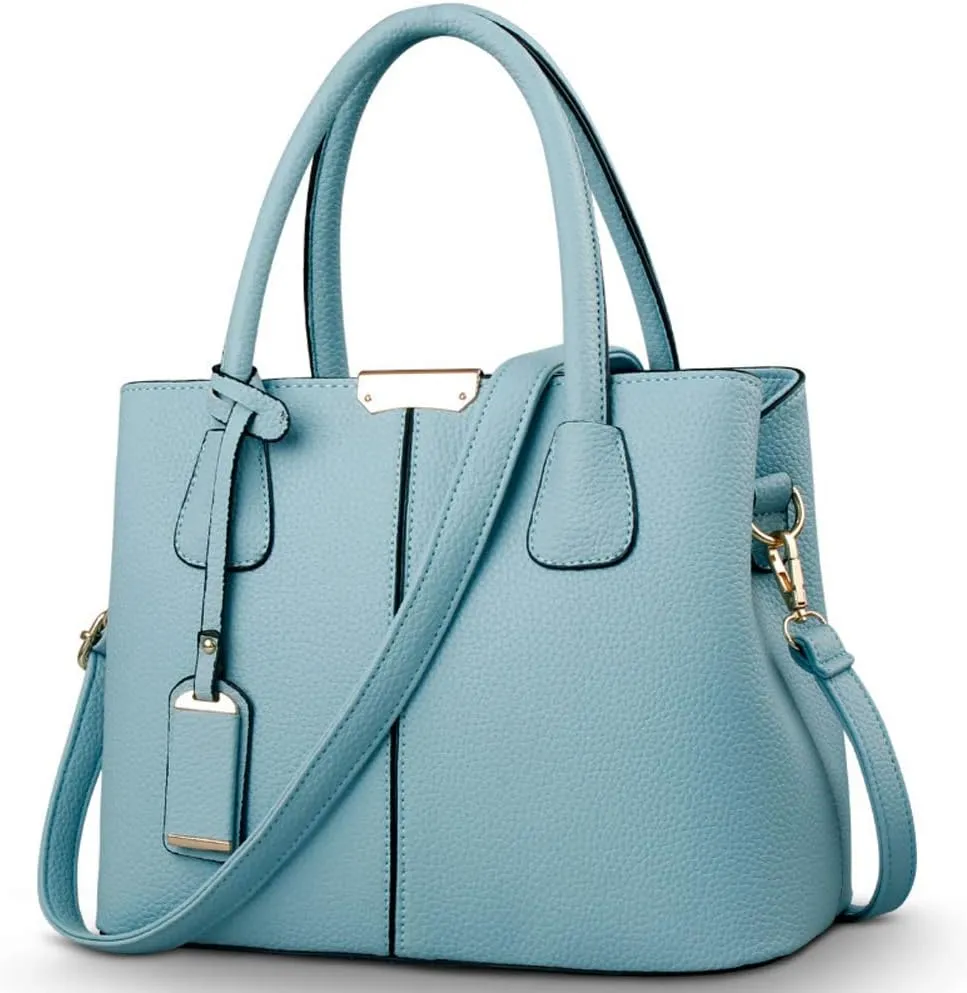 Covelin Women's Top-handle Cross Body Handbag Middle Size Purse Durable Leather Tote Bag