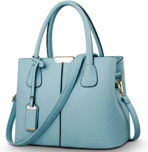 Covelin Women's Top-handle Cross Body Handbag Middle Size Purse Durable Leather Tote Bag