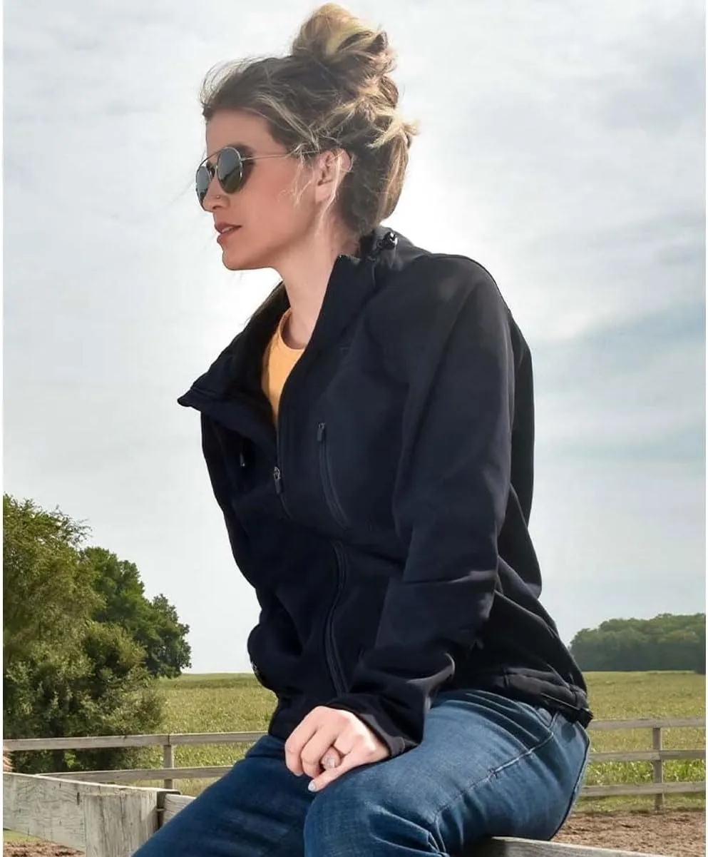 Cowgirl Tuff Western Jacket Womens Stretch Hood Zip Black H00731