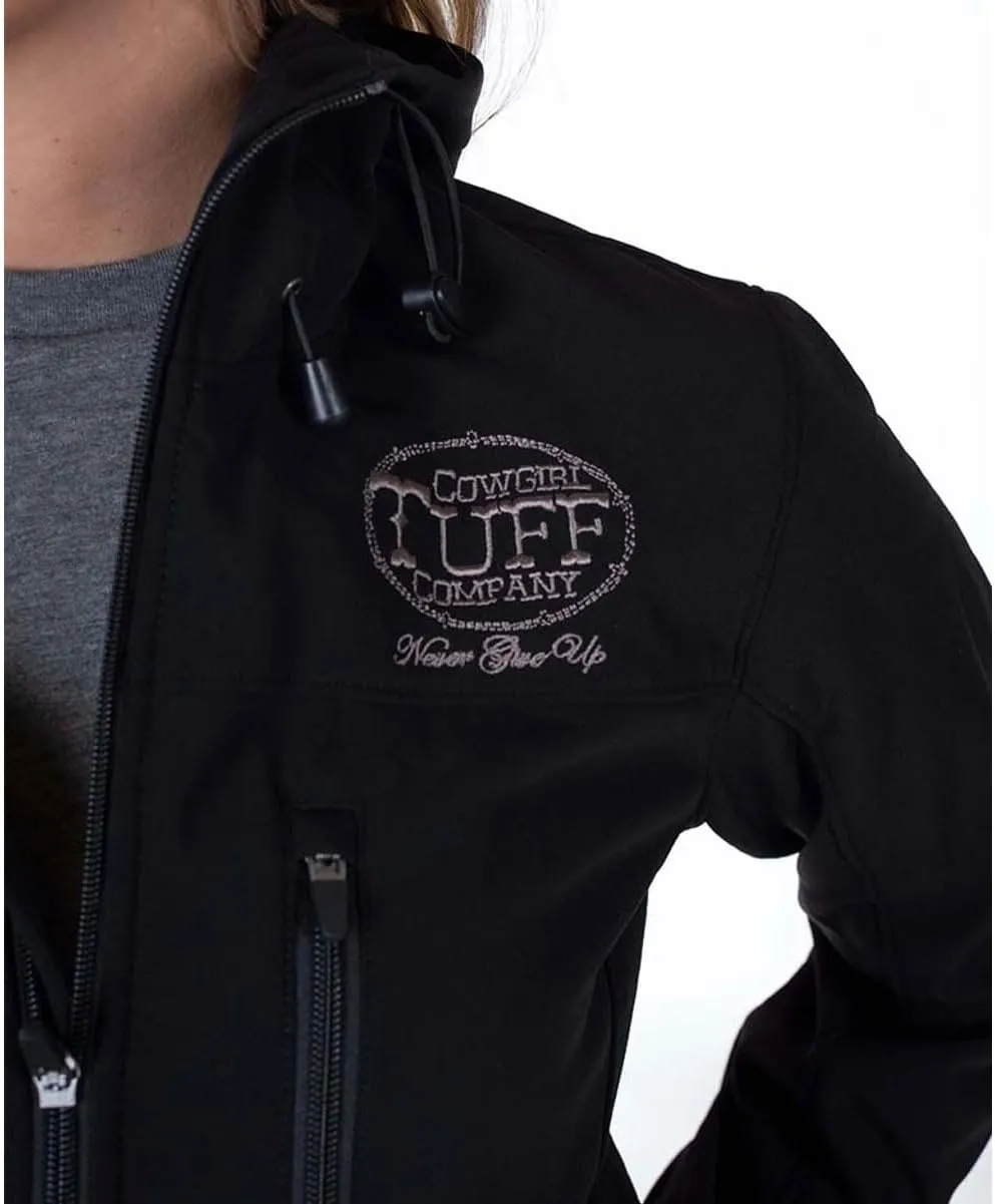 Cowgirl Tuff Western Jacket Womens Stretch Hood Zip Black H00731