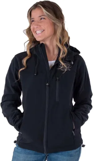 Cowgirl Tuff Western Jacket Womens Stretch Hood Zip Black H00731