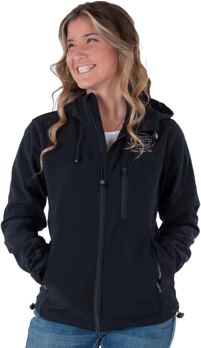 Cowgirl Tuff Western Jacket Womens Stretch Hood Zip Black H00731