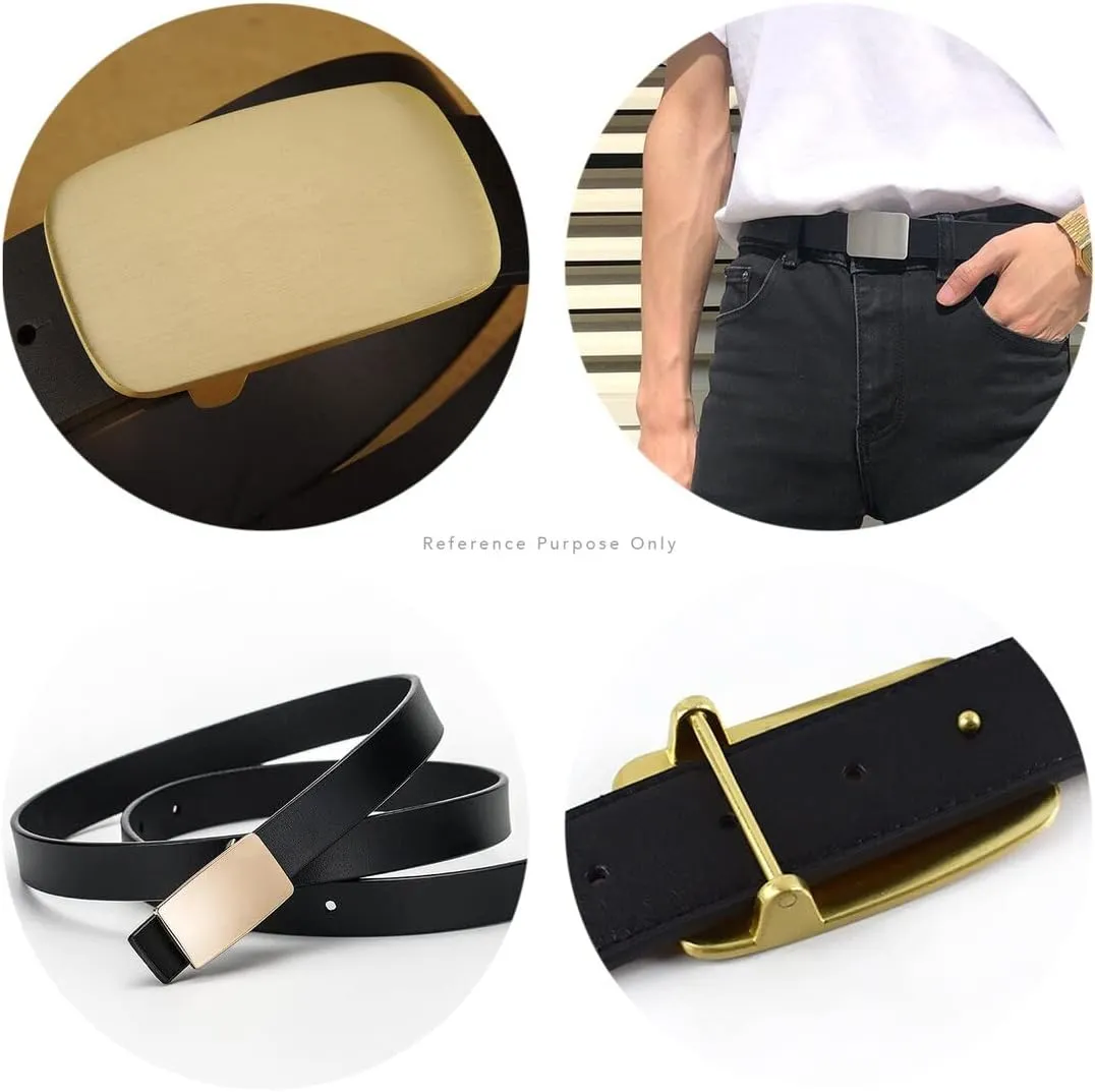 CRAFTMEMORE Solid Brass Belt Buckle 1.5 Inch Single Prong Square Belt Buckle for Replacement, DIY Leather Craft SCBB