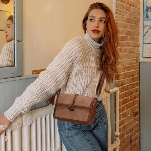 Crossbody Bag Purses for Women Trendy Vegan Leather Shoulder Bag for Women Vintage Tassel Satchel Purse 2024