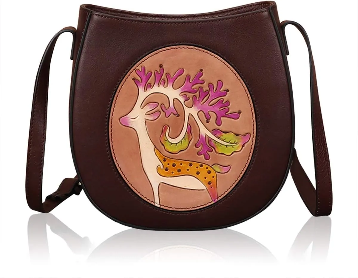 Crossbody Bags for Women Handmade Shoulder Bag Leather Purse Vintage Satchels Handbag