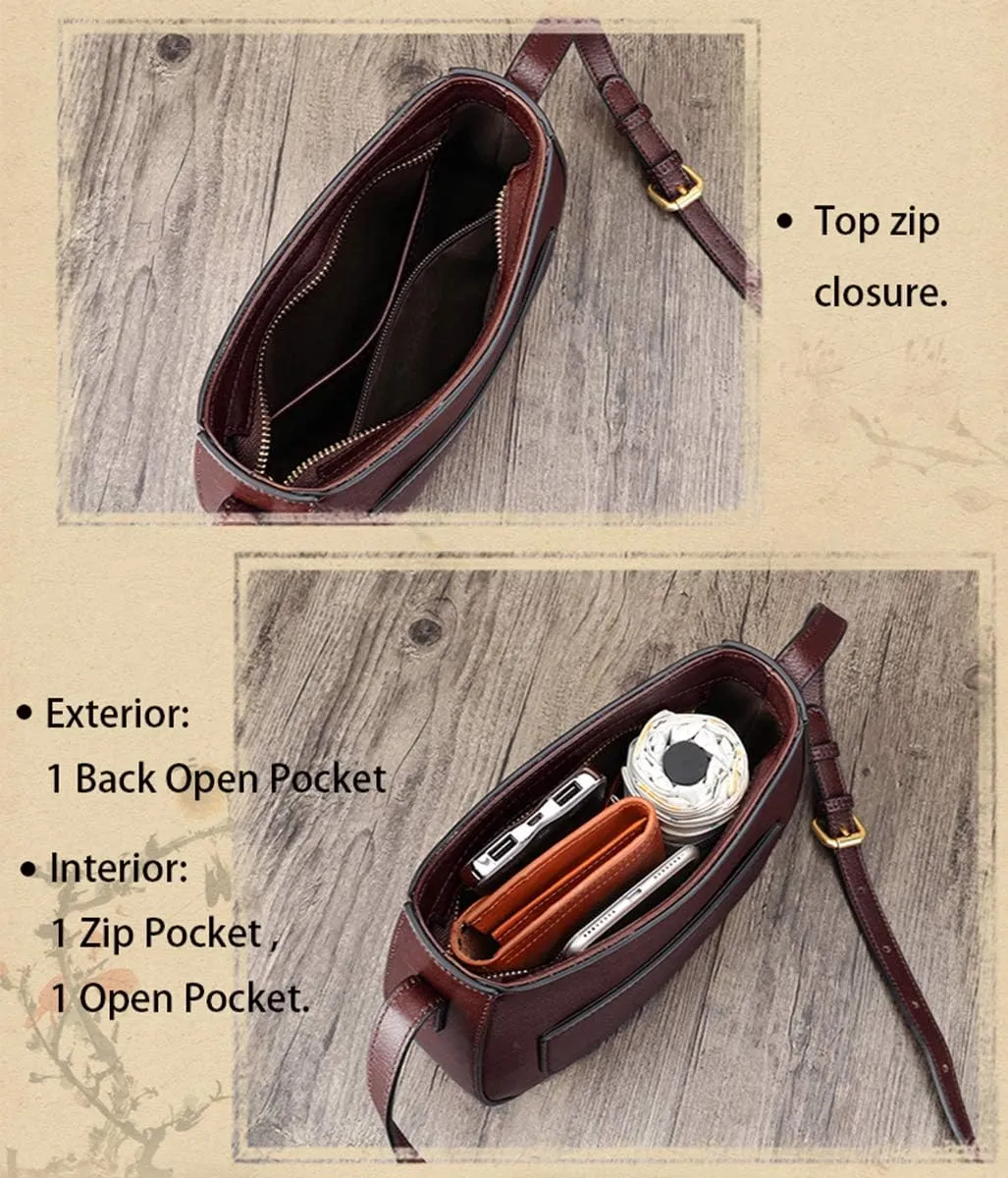 Crossbody Bags for Women Handmade Shoulder Bag Leather Purse Vintage Satchels Handbag