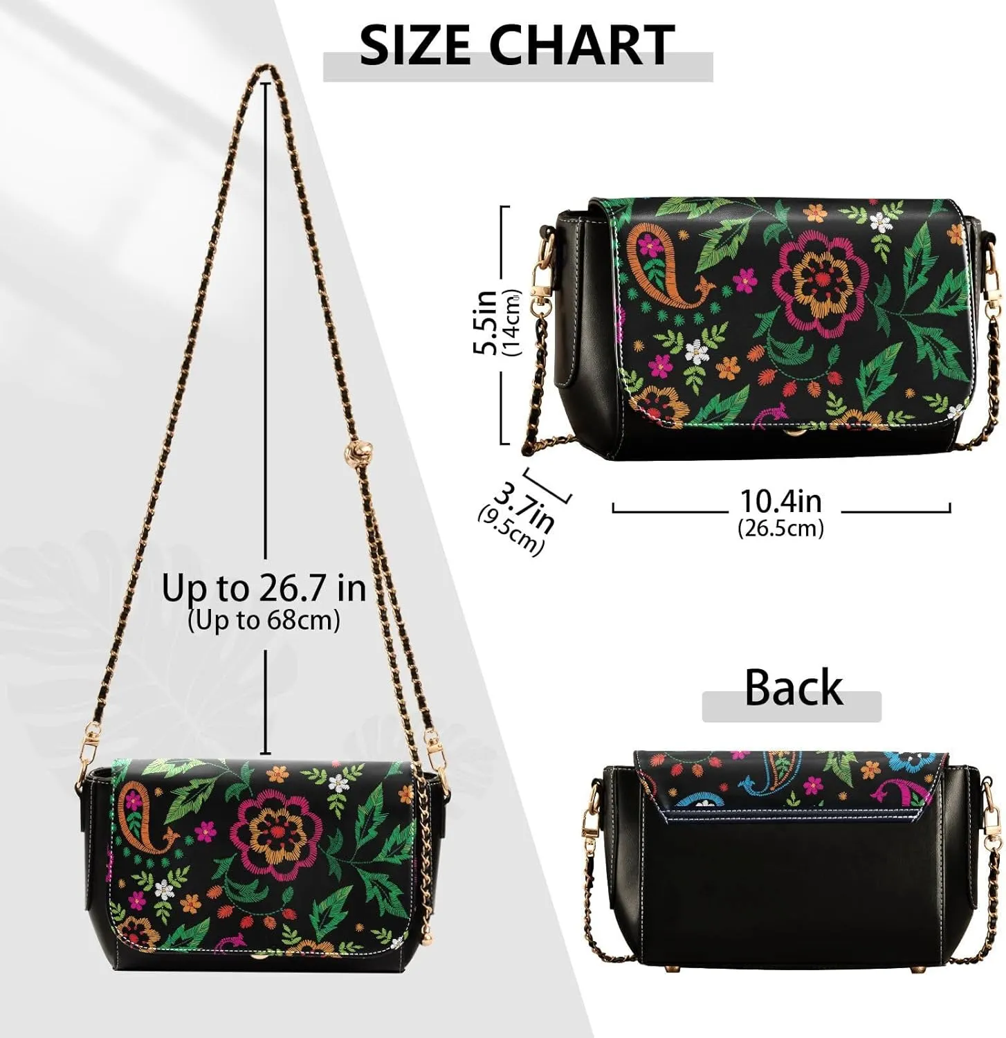 Crossbody Bags for Women Trendy Women's Black Shoulder Bag Small PU Leather Flap Cross Body Bag Handbags