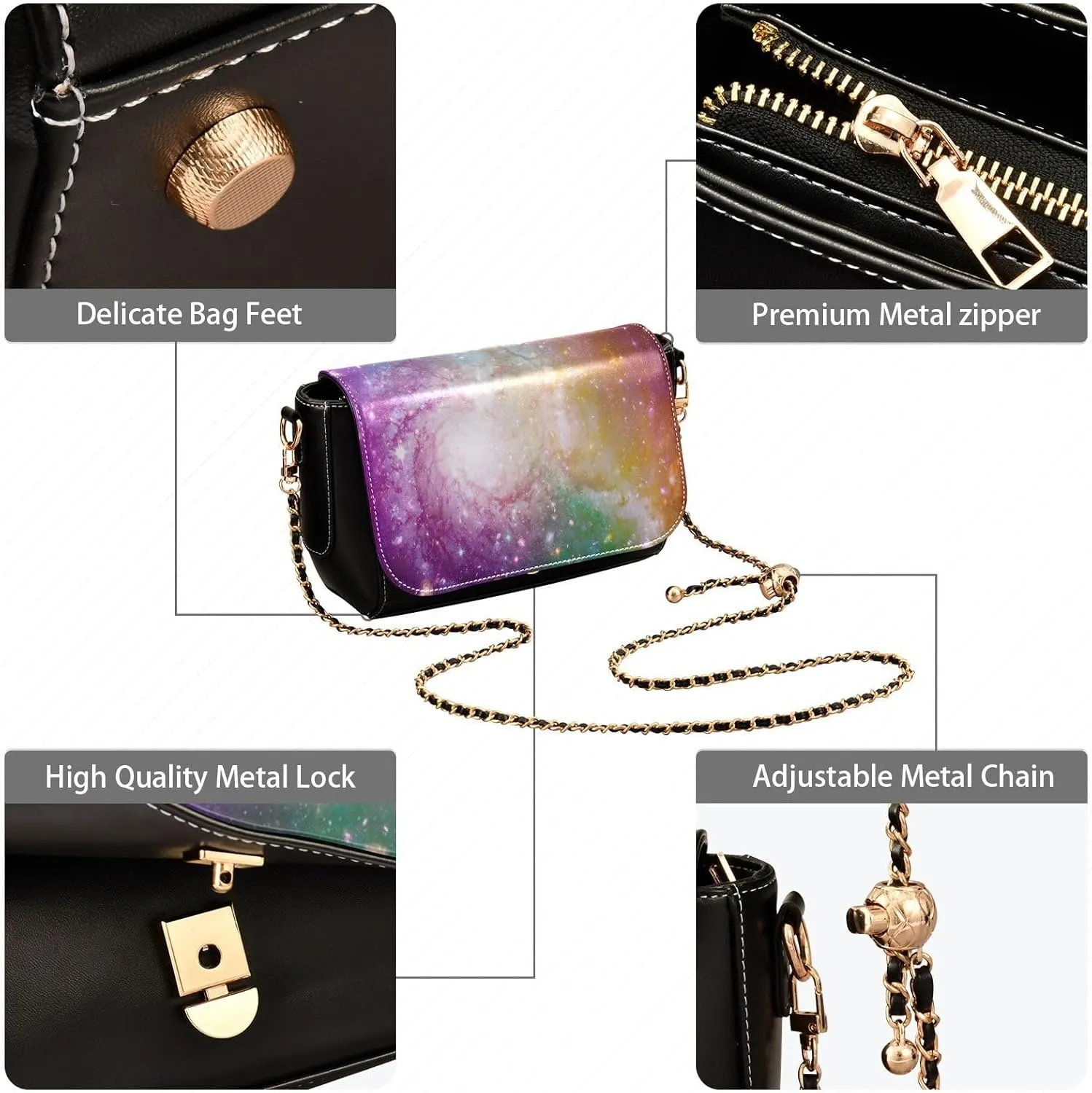 Crossbody Bags for Women Trendy Women's Black Shoulder Bag Small PU Leather Flap Cross Body Bag Handbags