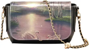 Crossbody Bags for Women Trendy Women's Black Shoulder Bag Small PU Leather Flap Cross Body Bag Handbags