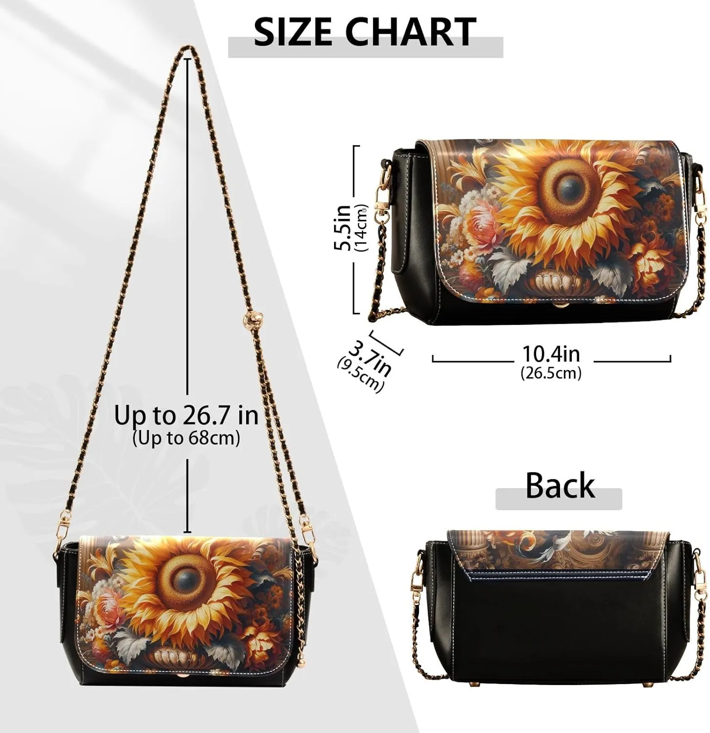 Crossbody Bags for Women Trendy Women's Black Shoulder Bag Small PU Leather Flap Cross Body Bag Handbags