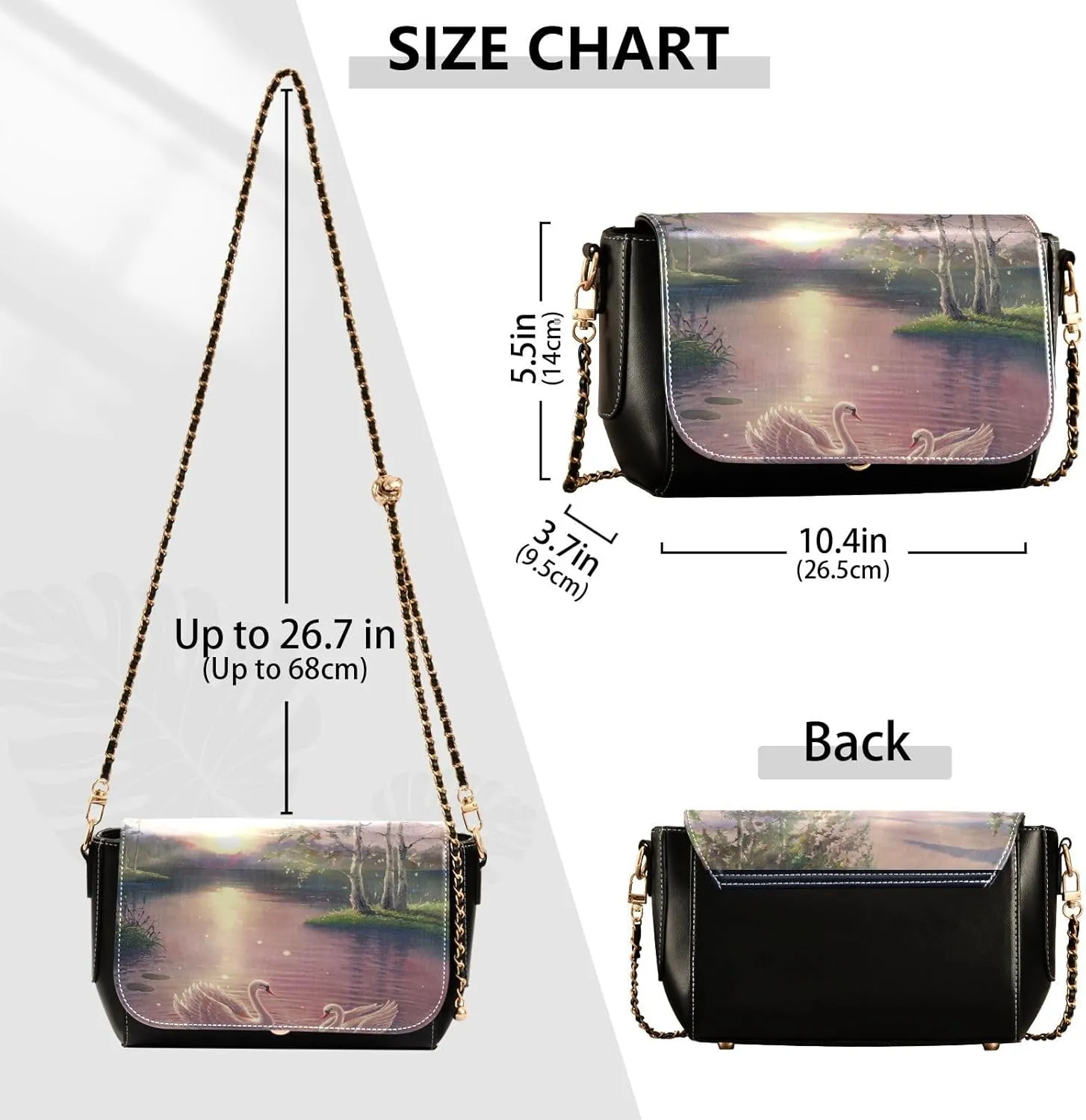 Crossbody Bags for Women Trendy Women's Black Shoulder Bag Small PU Leather Flap Cross Body Bag Handbags