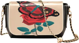 Crossbody Bags for Women Trendy Women's Black Shoulder Bag Small PU Leather Flap Cross Body Bag Handbags
