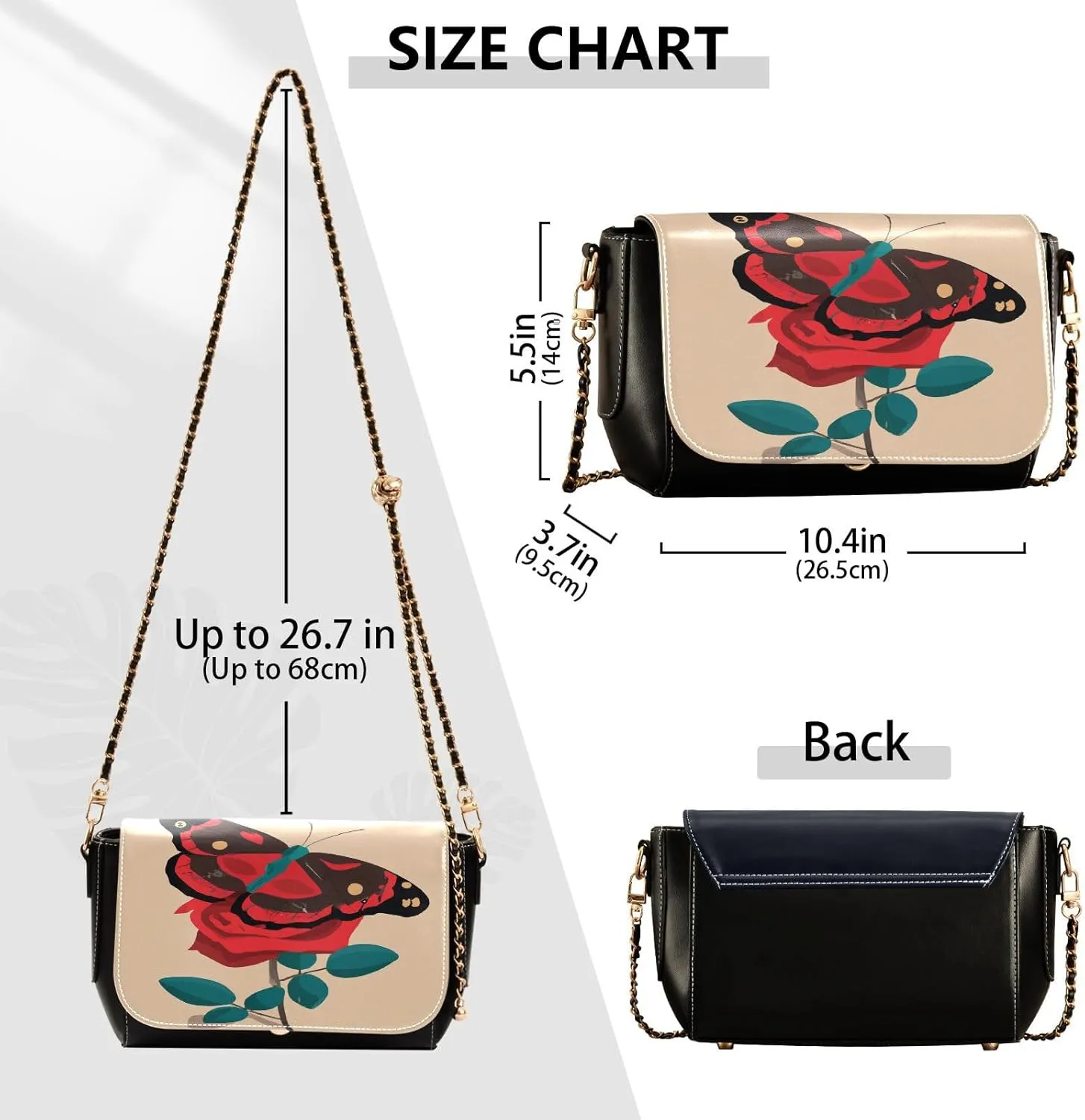 Crossbody Bags for Women Trendy Women's Black Shoulder Bag Small PU Leather Flap Cross Body Bag Handbags