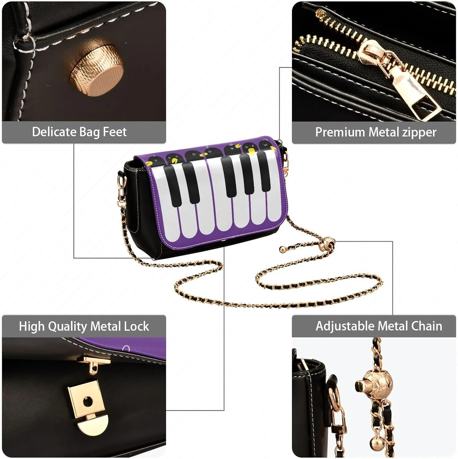 Crossbody Bags for Women Trendy Women's Black Shoulder Bag Small PU Leather Flap Cross Body Bag Handbags