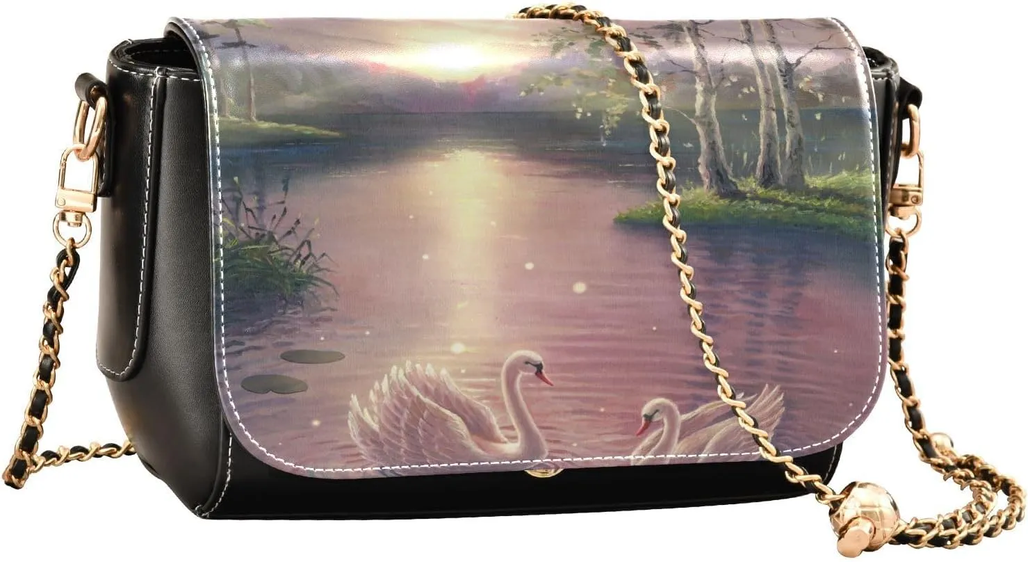 Crossbody Bags for Women Trendy Women's Black Shoulder Bag Small PU Leather Flap Cross Body Bag Handbags